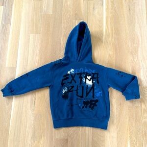 Zara kids boys Blue Graphic Hoodie size 9